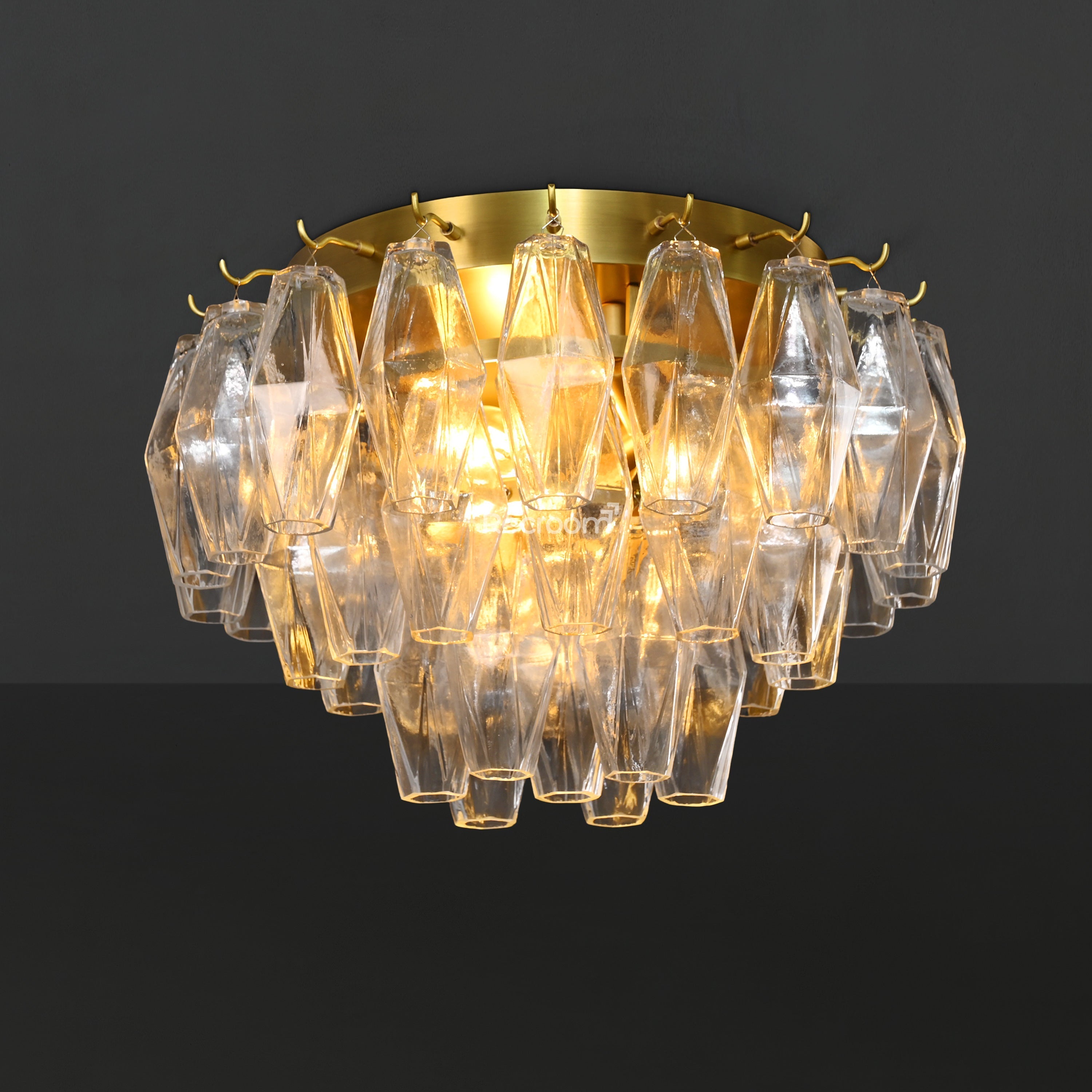 Chia Glass Round Flush Mount 17" - Zonesus