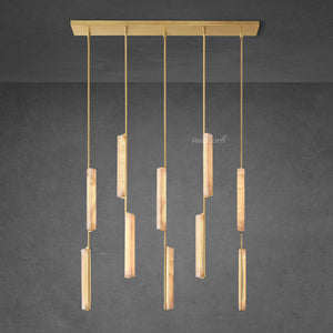 Auduben Alabaster Linear Chandelier 54" - Zonesus