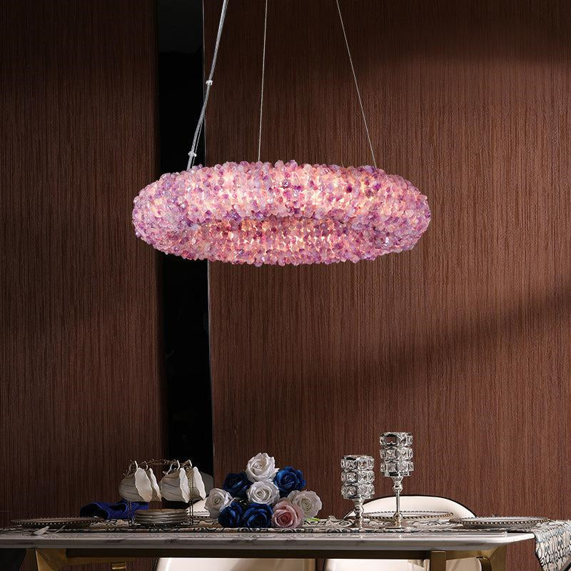 Cervine Tadeo Purple Rock Crystal Round Chandelier - Zonesus