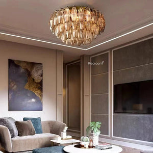 Chia Glass Round Flush Mount 17" - Zonesus