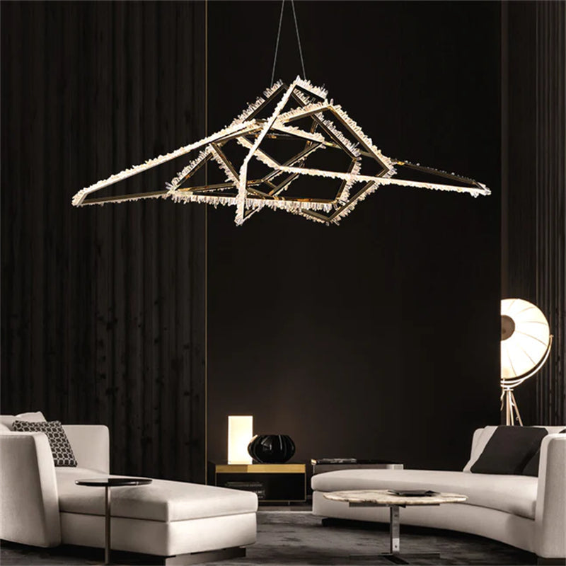 Cervine Modern Rock Crystal Irregular Chandelier - Zonesus