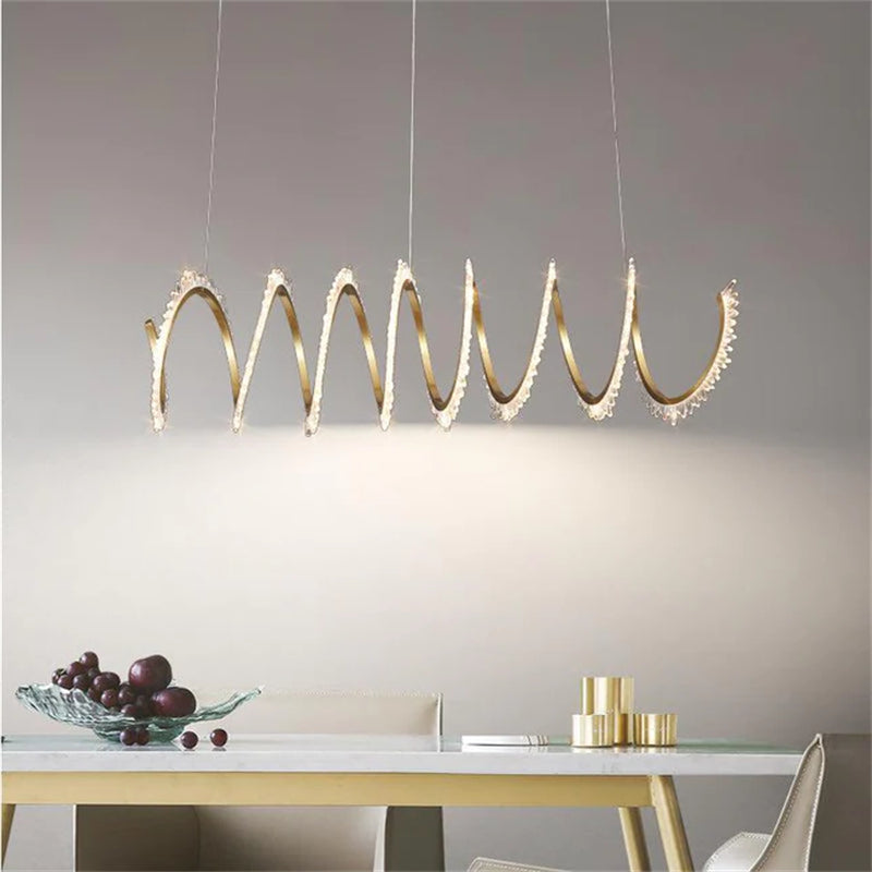 Cervine Modern Rock Crystal Spiral Chandelier - Zonesus