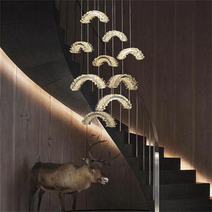Cervine Rock Crystal Staircase Chandelier - Zonesus