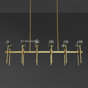 Boulew Crystal Glass Double Linear Chandelier 60" - Zonesus