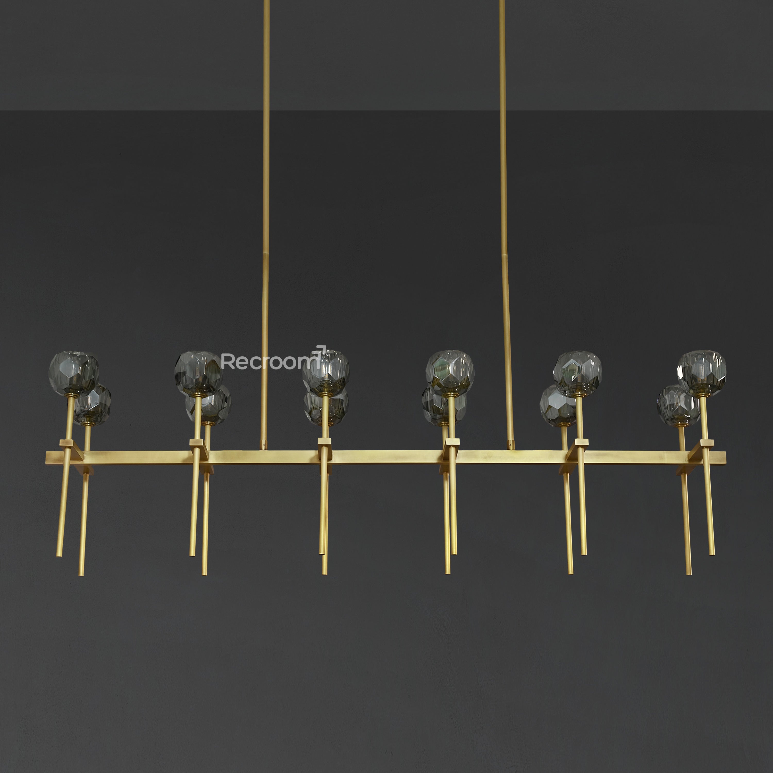 Boulew Crystal Glass Double Linear Chandelier 60" - Zonesus