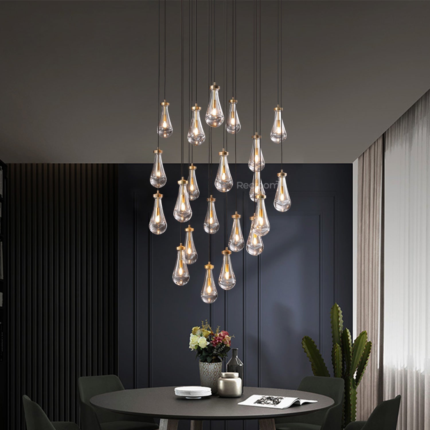 Raindrop Round Chandelier 47" - Zonesus