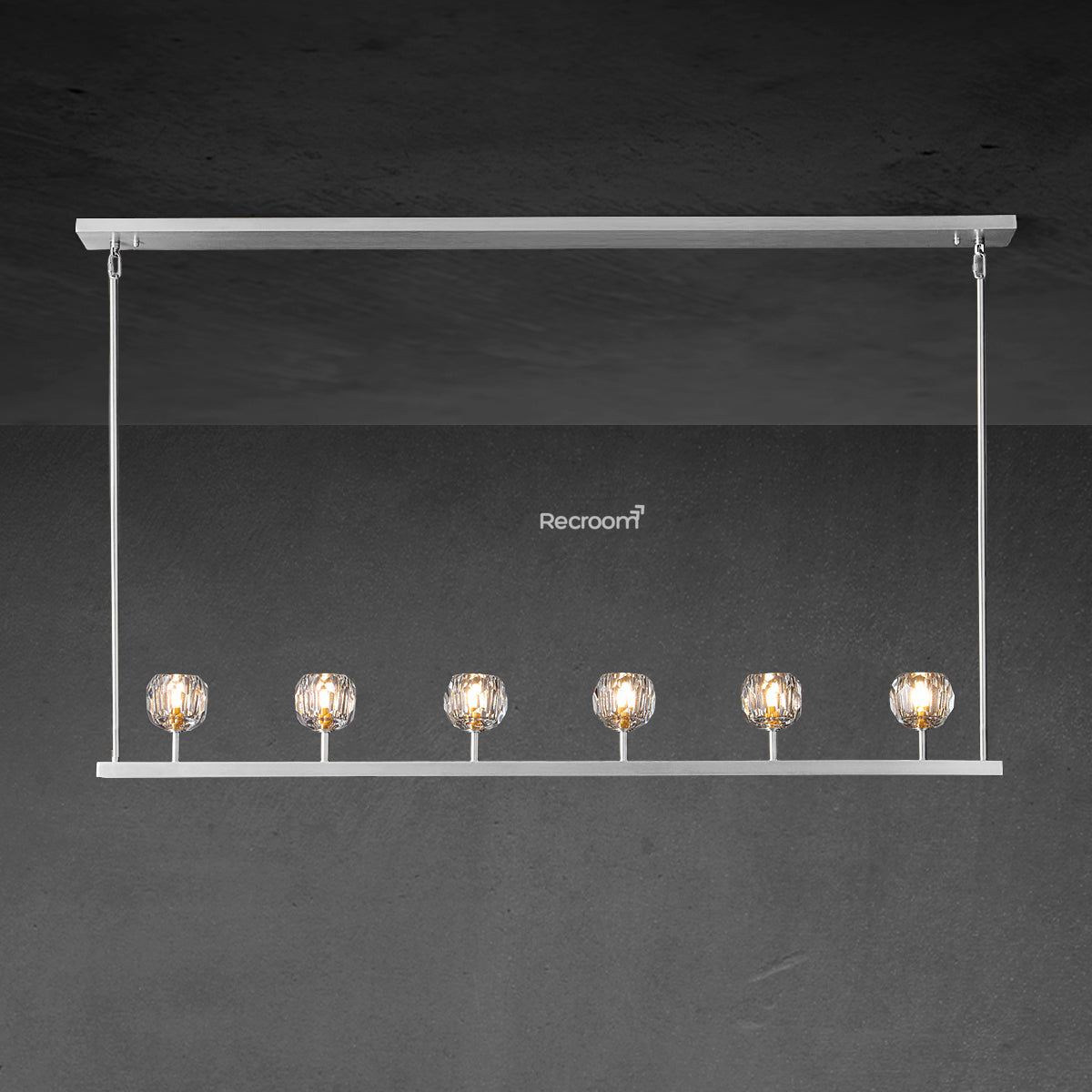 Boulew Crystal Glass Linear Chandelier 60" - Zonesus