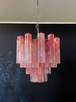 Murano Chandelier – 36 tubes – Alabaster Pink - Zonesus