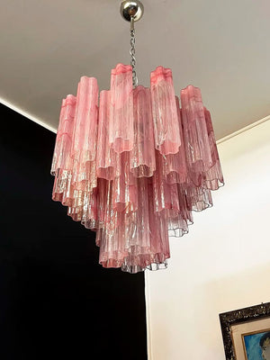 Murano Chandelier – 36 tubes – Alabaster Pink - Zonesus