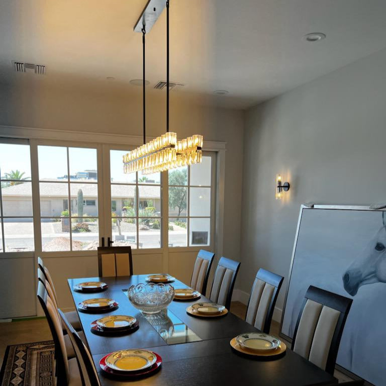 Arcachonest LED Rectangular Chandelier 54" - Zonesus