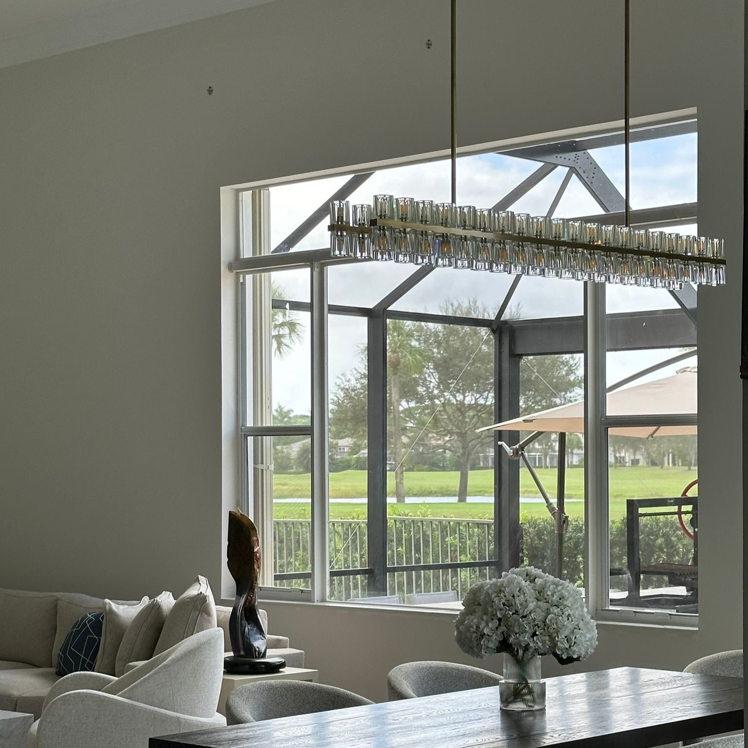 Arcachonest LED Rectangular Chandelier 54" - Zonesus