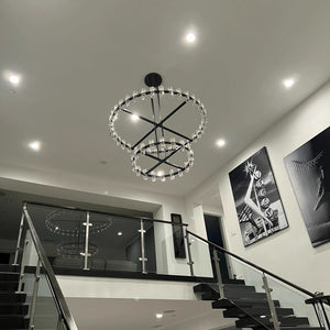 Arcachonest LED Round 2-Tier Chandelier 60" - Zonesus