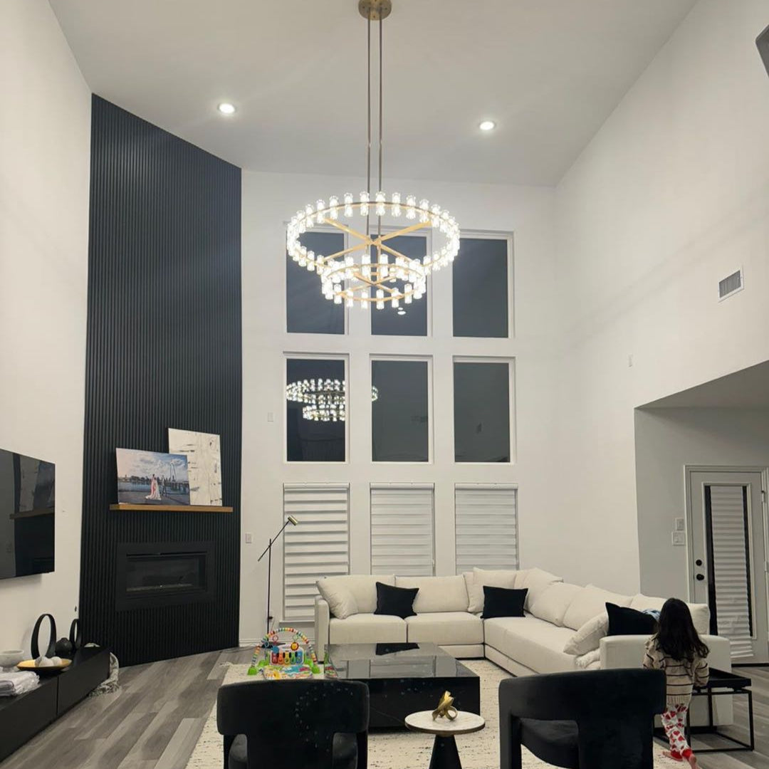 Arcachonest LED Round 2-Tier Chandelier 60" - Zonesus