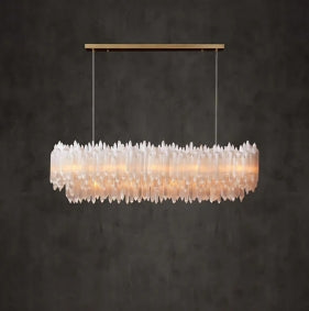 Shahida Selenite Rectangular Chandelier - Zonesus