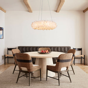 Cervine Round Clear Geode Quartz Crystal Ring Chandelier 24" - Zonesus