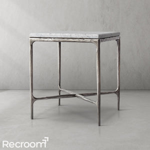 Thaddeo Marble Square Side Table 18" 22" - Zonesus