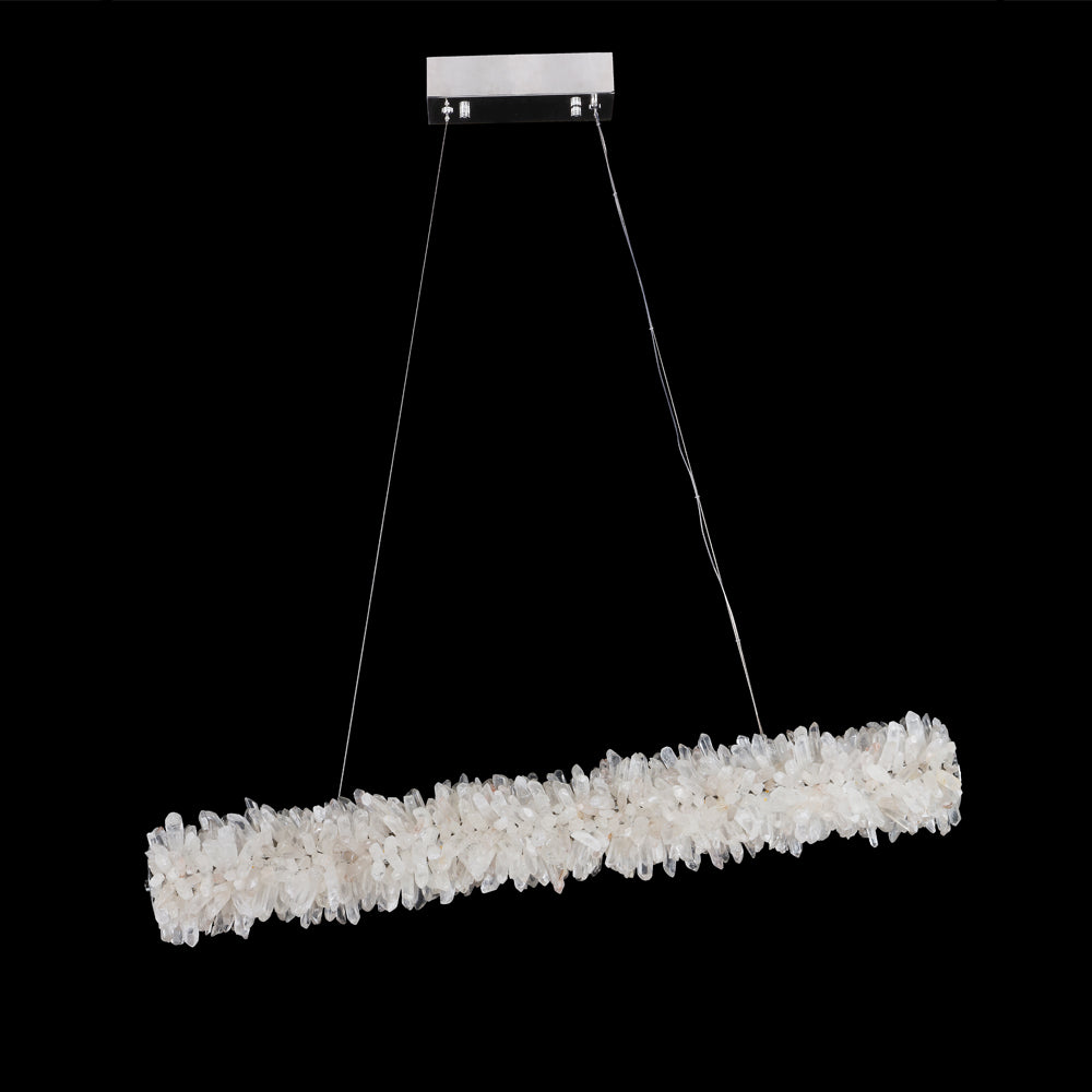 Cervine Linear Geode Quartz Crystal Pendant Light - Zonesus