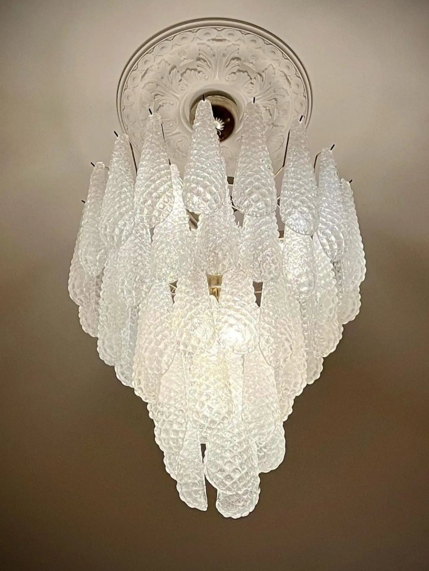 Murano Chandelier – Drop – 52 glasses – Transparent - Zonesus