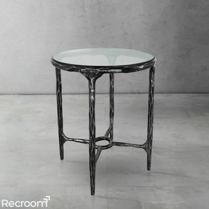 Thaddeo Round Glass Side Table - Zonesus