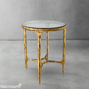 Thaddeo Round Glass Side Table - Zonesus