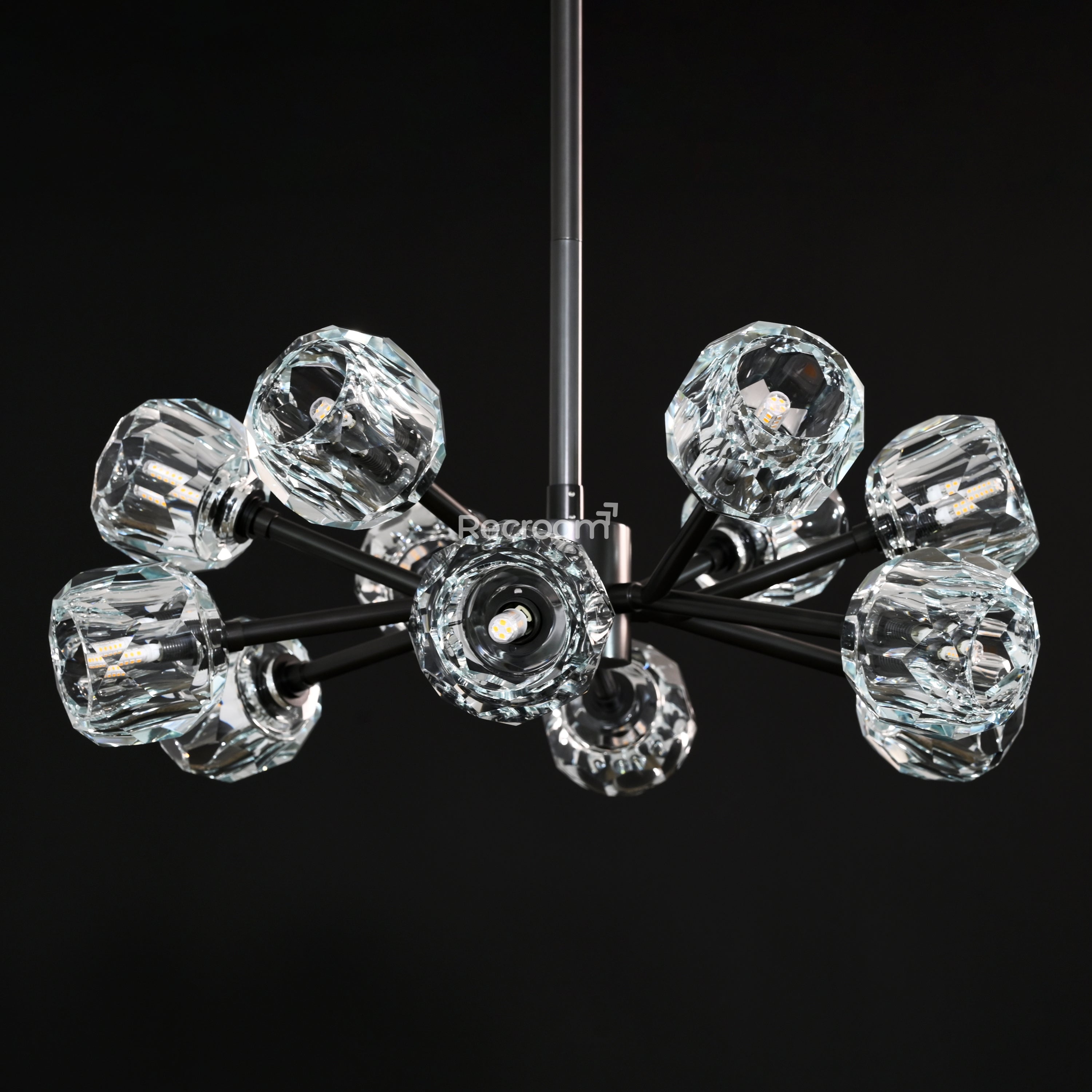Boulew Crystal Glass Round Chandelier 24" - Zonesus
