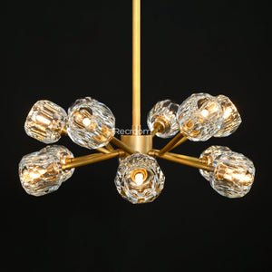Boulew Crystal Glass Round Chandelier 24" - Zonesus