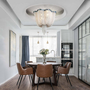 Tassel Ceiling Light Post-Modern Chandelier Aluminum Chain Light - Zonesus