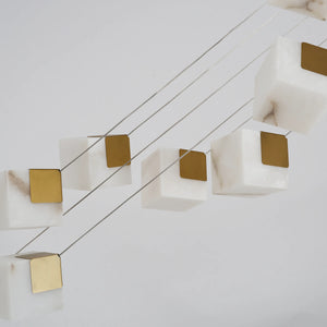 Dave Alabaster High Ceiling Staircase Chandelier 24"D