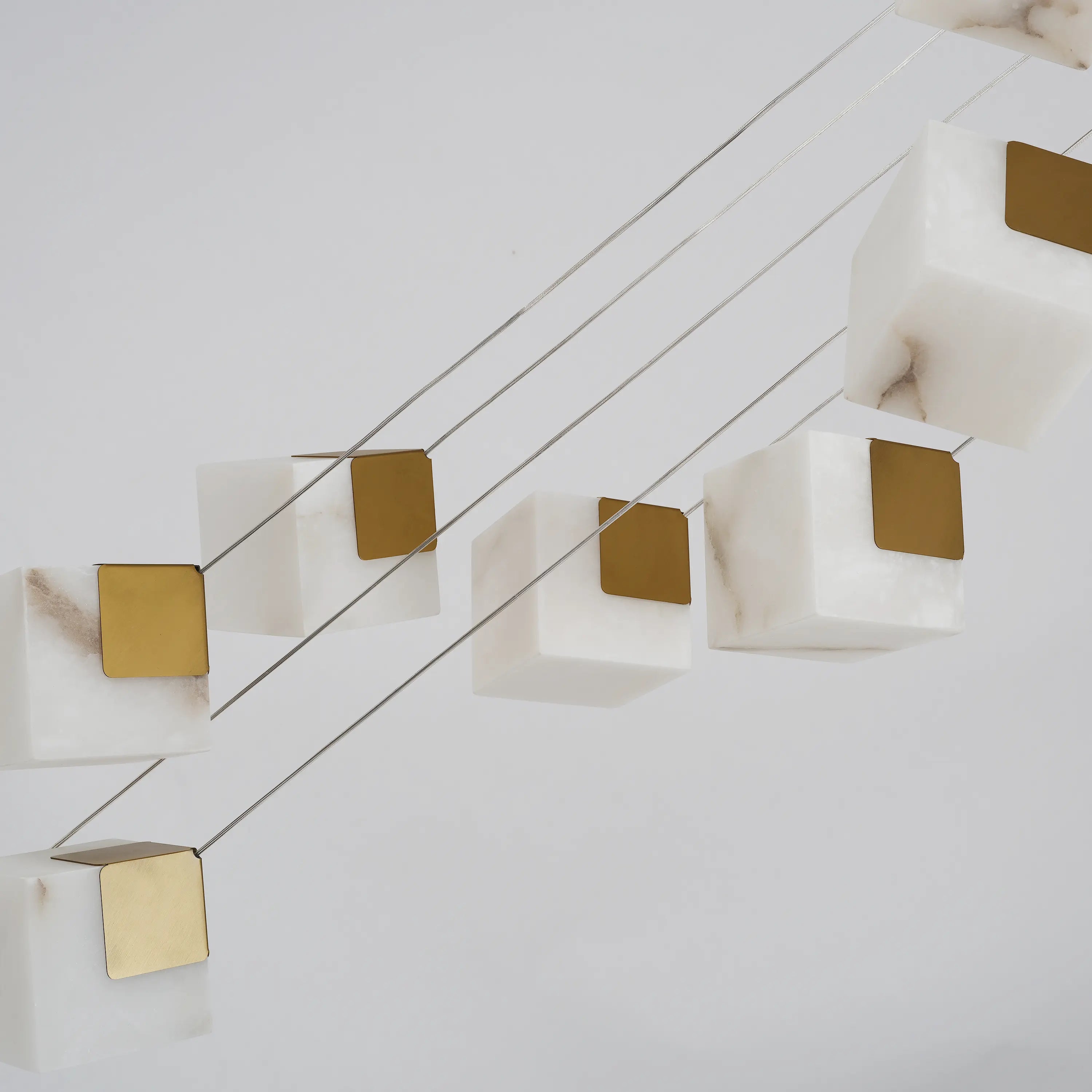 Dave Alabaster High Ceiling Staircase Chandelier 24"D