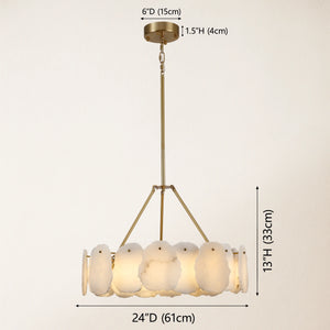 Moira Alabaster Round Chandelier 24"D#Finish_Gold
