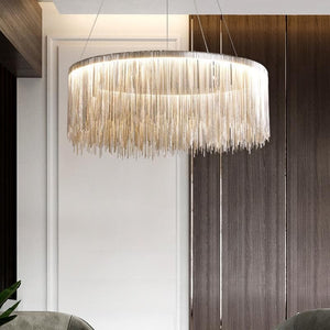 Alisa Luxury Round Chain Tassel Chandelier - Zonesus