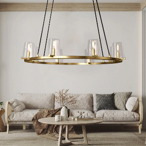Pauillyc Clear Glass Round Chandelier 36" 48" 60" - Zonesus