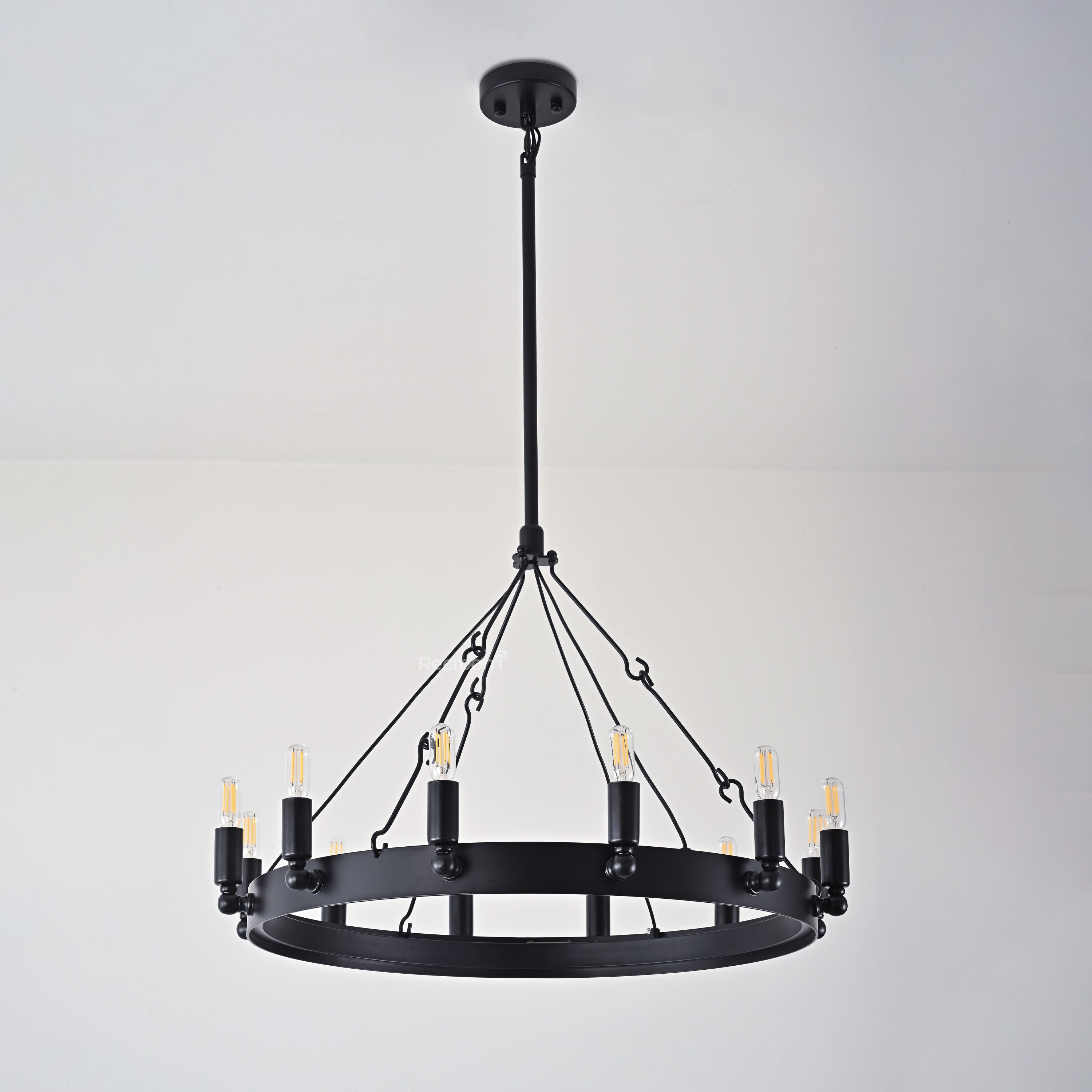 Caminon Vintage Filament Round Chandelier 26" - Zonesus