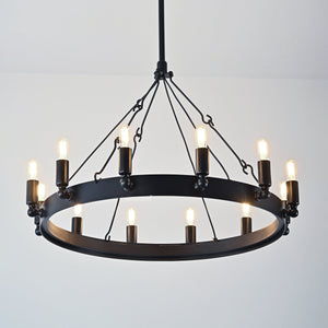 Caminon Vintage Filament Round Chandelier 26" - Zonesus
