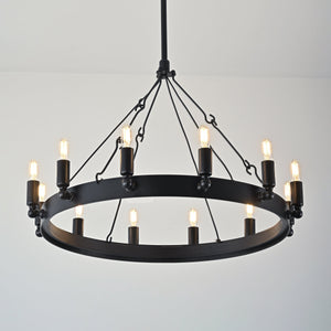Caminon Vintage Filament Round Chandelier 26" - Zonesus