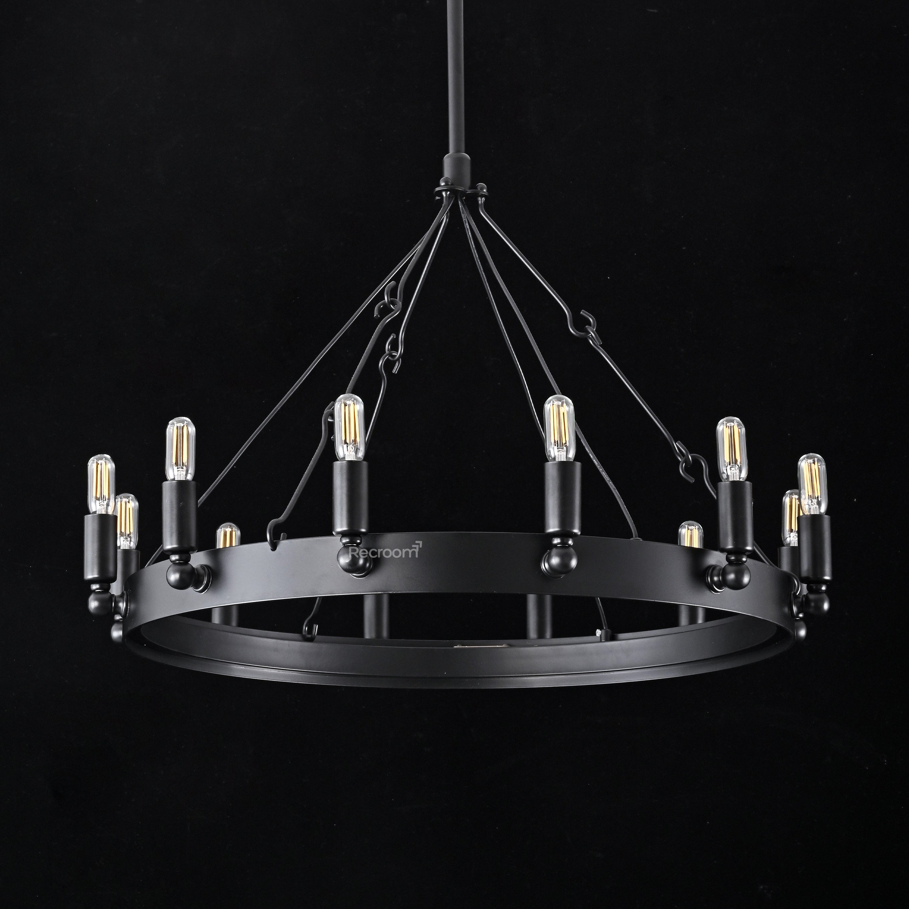 Caminon Vintage Filament Round Chandelier 26" - Zonesus