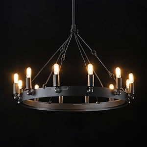 Caminon Vintage Filament Round Chandelier 26" - Zonesus
