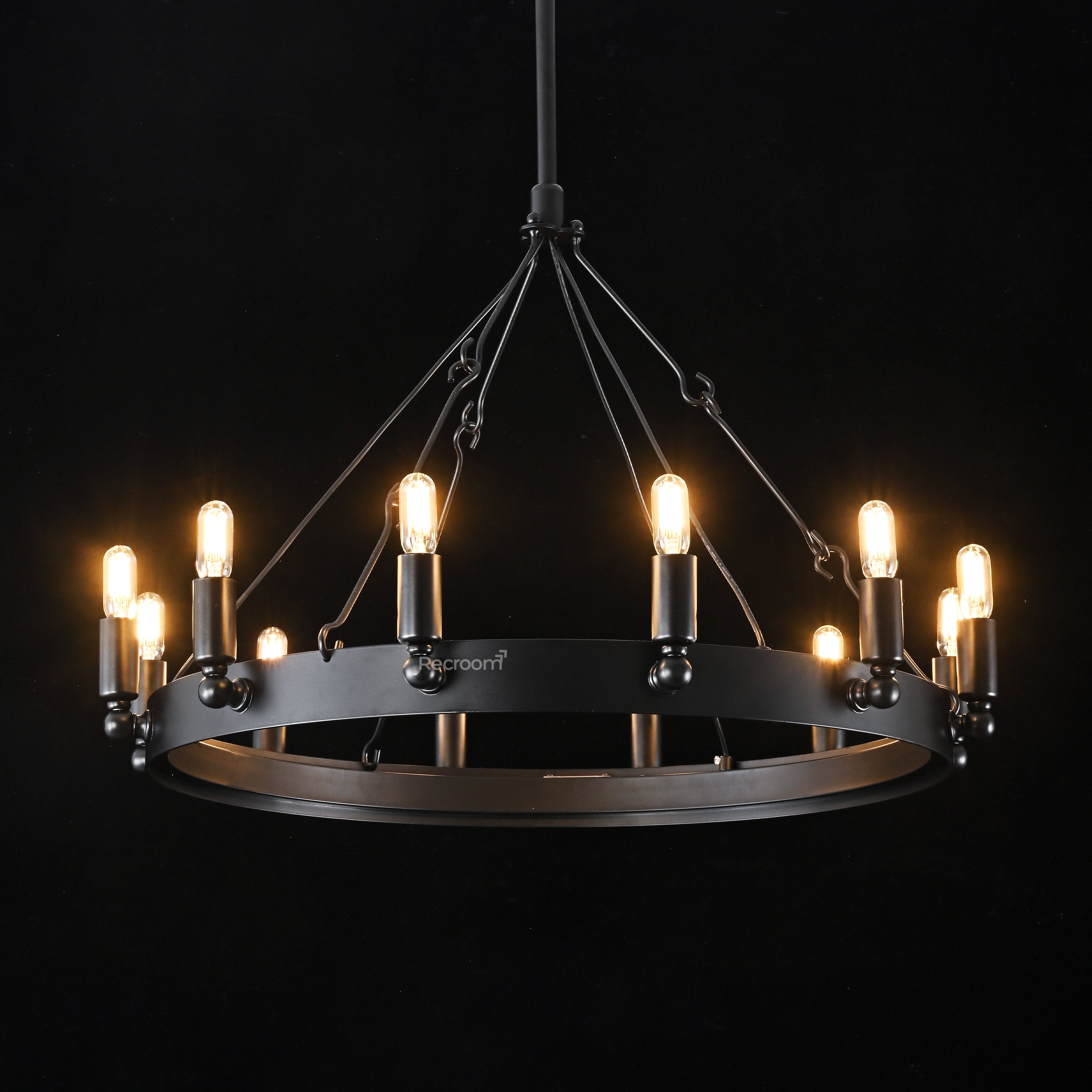 Caminon Vintage Filament Round Chandelier 26" - Zonesus