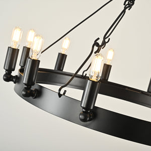 Caminon Vintage Filament Round Chandelier 26" - Zonesus
