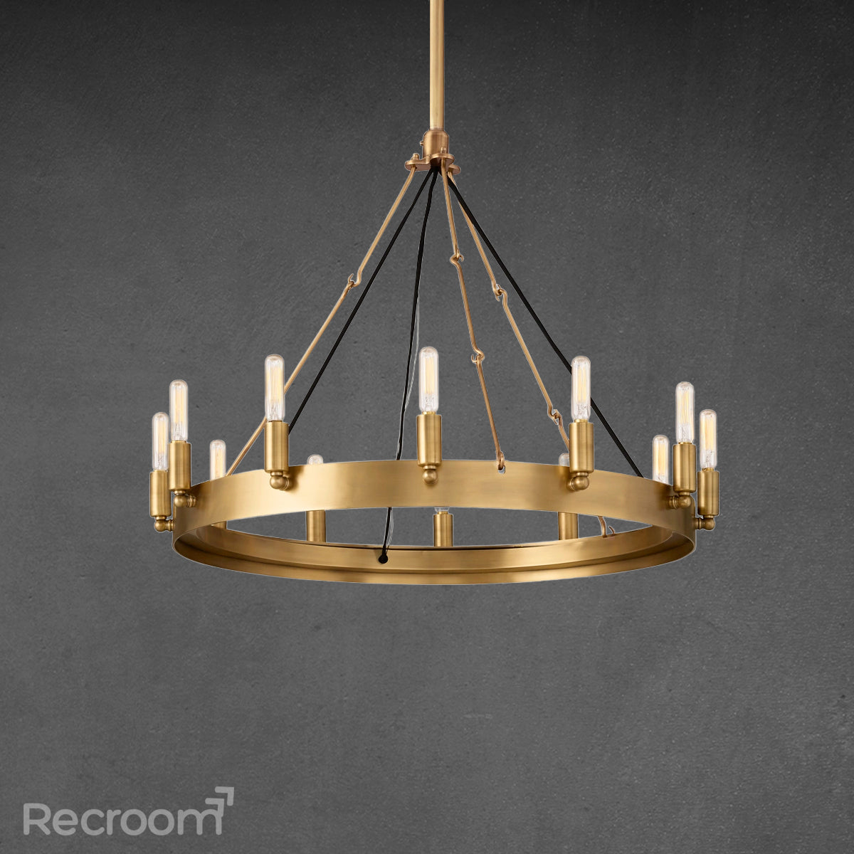 Caminon Vintage Filament Round Chandelier 26" - Zonesus