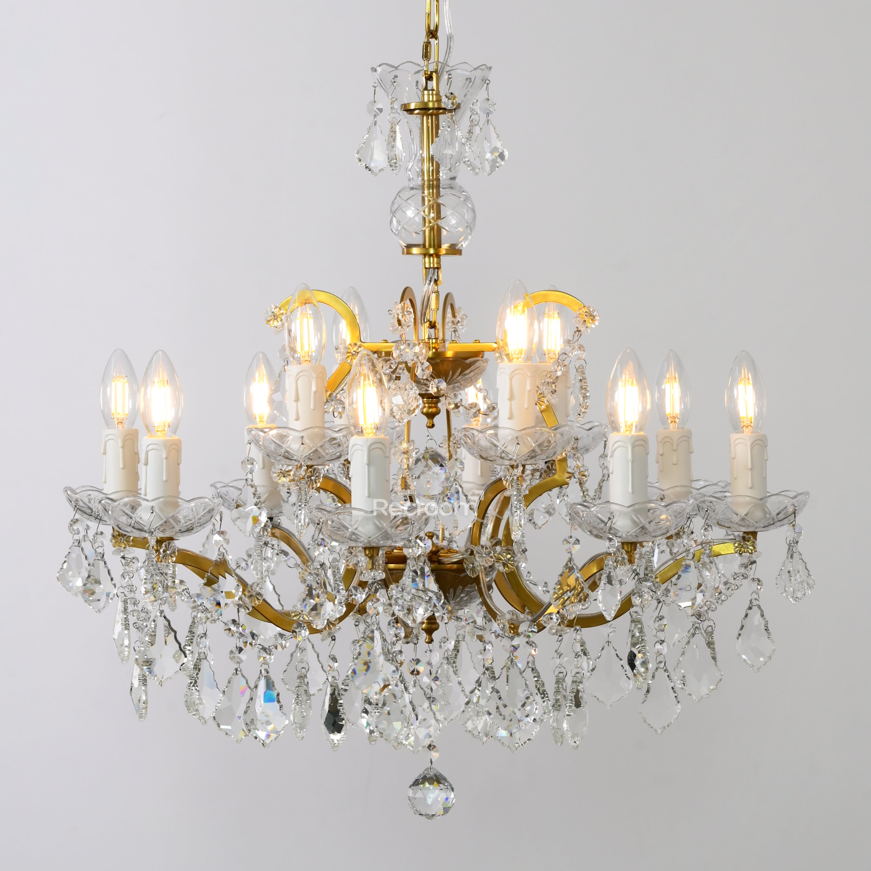 Rococonut Crystal Outdoor Chandelier 28” - Zonesus