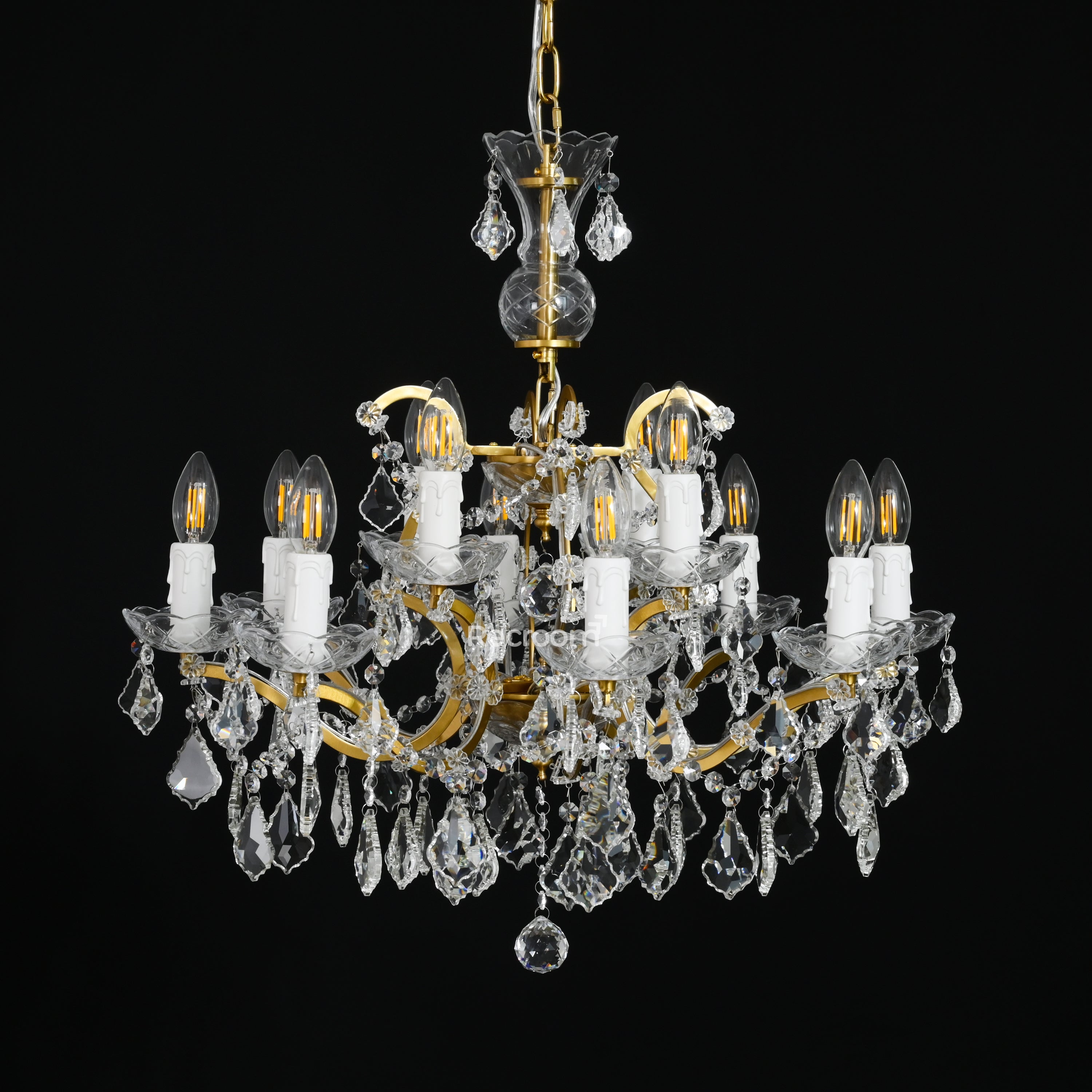 Rococonut Crystal Outdoor Chandelier 28” - Zonesus