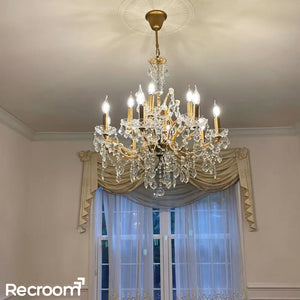 Rococonut Crystal Outdoor Chandelier 28” - Zonesus