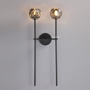 Boulew Crystal Glass Grand Double Sconce 12" - Zonesus