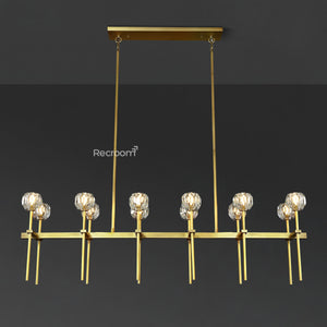 Boulew Crystal Glass Double Linear Chandelier 60" - Zonesus