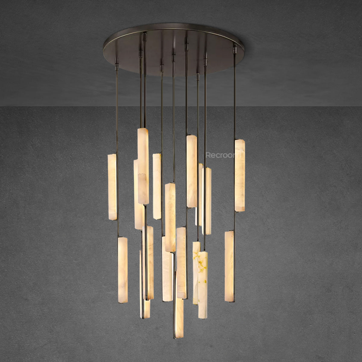 Auduben Alabaster Round Chandelier 40" - Zonesus