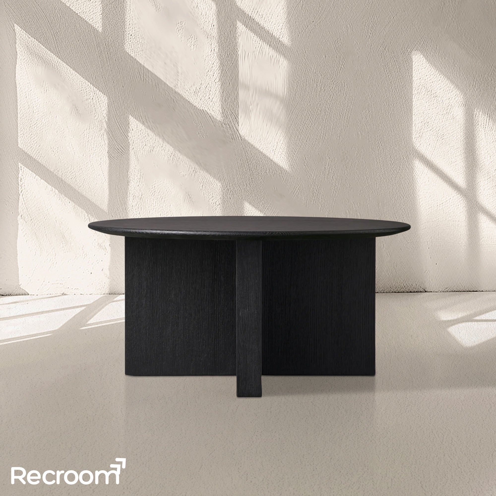 San Germani Round Wood Coffee Table with Clement Base - Zonesus