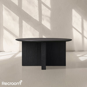 San Germani Round Wood Coffee Table with Clement Base - Zonesus