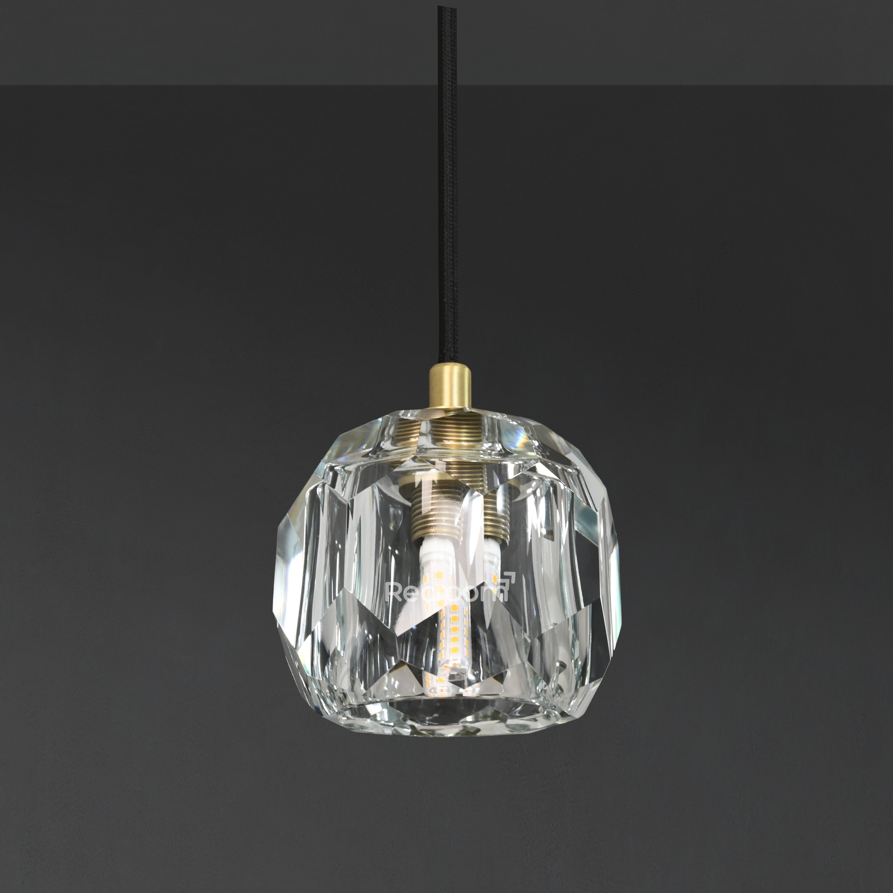 Boulew Crystal Glass Cord Pendant 5" - Zonesus
