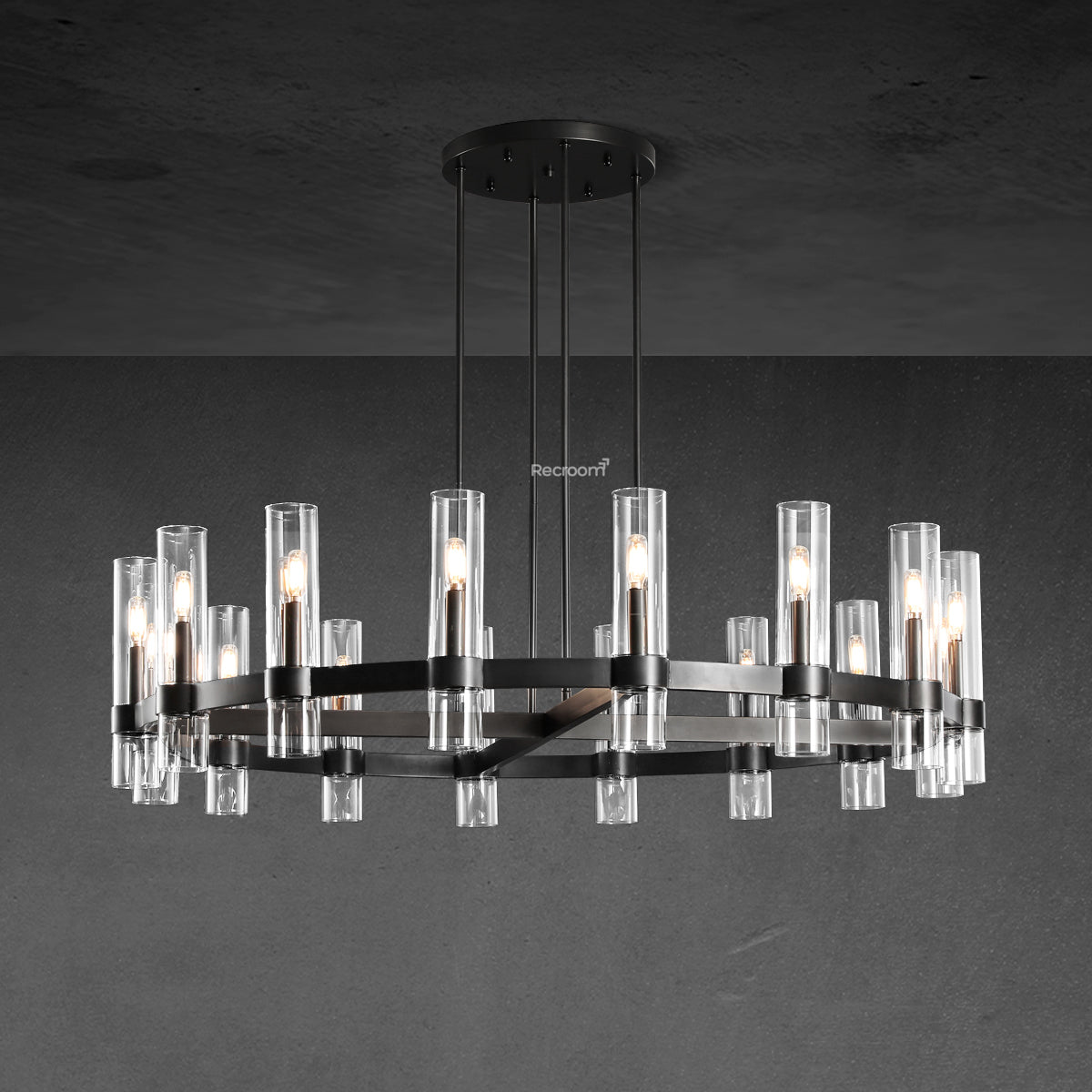 Manory Glass Round Chandelier 48" - Zonesus